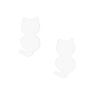 Cat Sterling Silver push-back Earrings with Brushed Finish