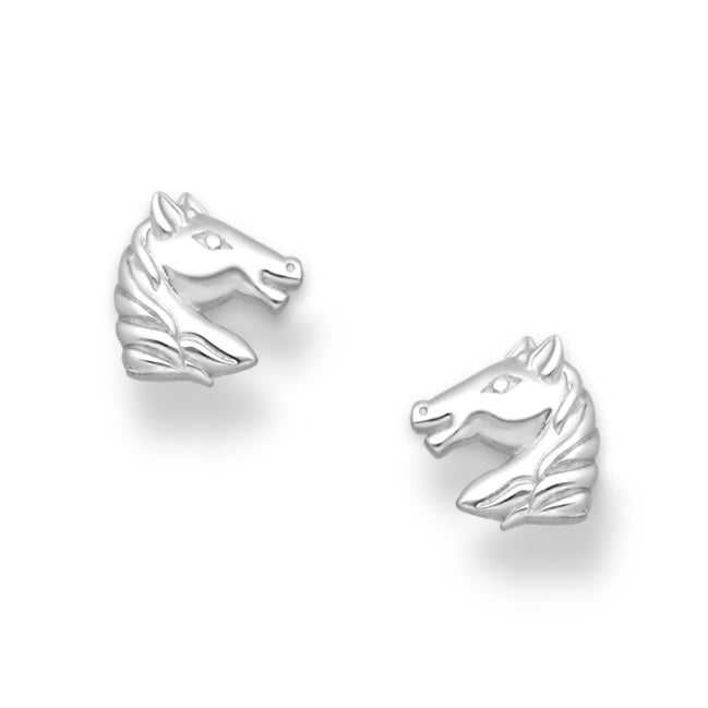Horse Head Sterling Silver stud Earrings