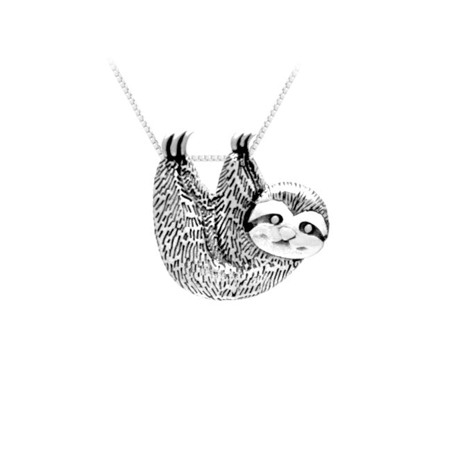 Sloth Pendant in Sterling Silver