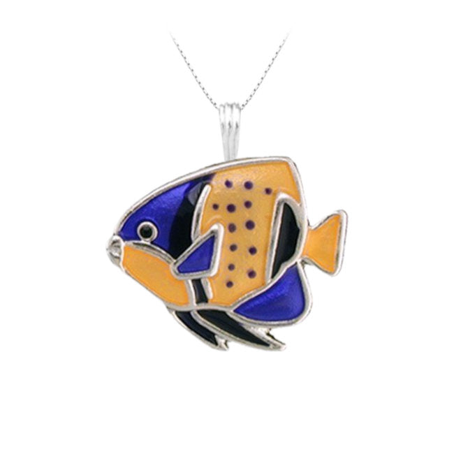 Angelfish Majesty Sterling Silver plated Pendant with Enamels