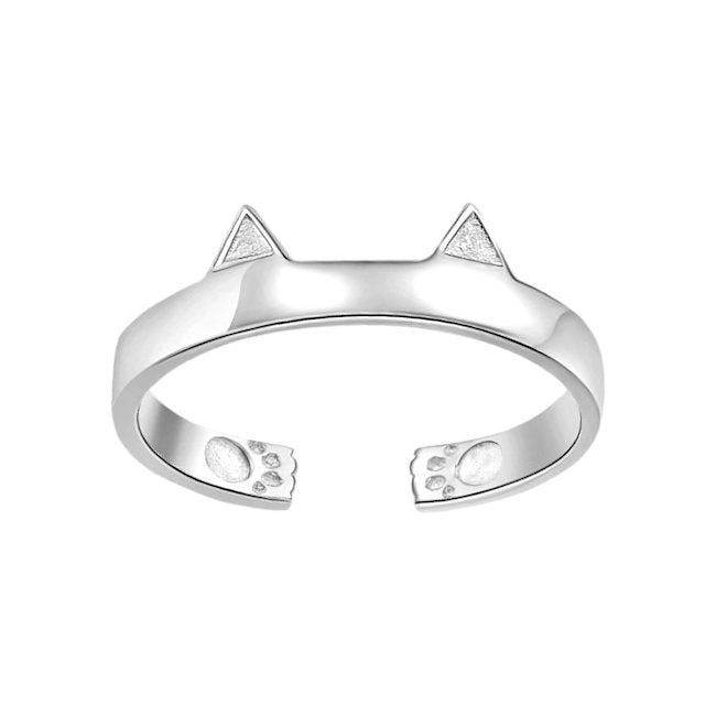 Cat Ears Sterling Silver adjustable Ring