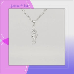 Seahorse Sterling Silver Pendant viewed in 3d rotation
