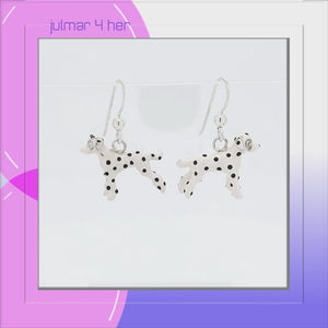 Dalmatian Sterling Silver Earrings with Enamels