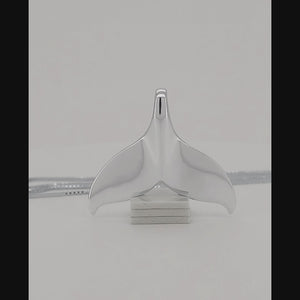 Whale Tail Sterling Silver Pendant viewed in 3d rotation
