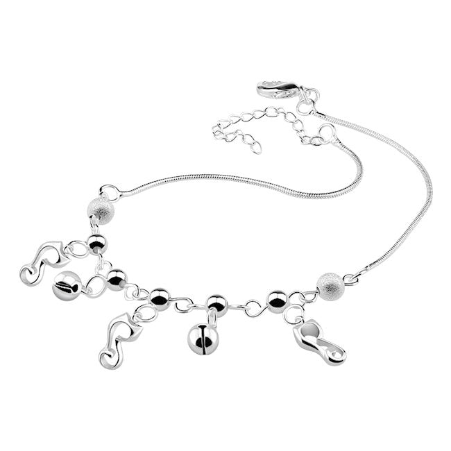 Trio of Cats Sterling Silver Charms Anklet
