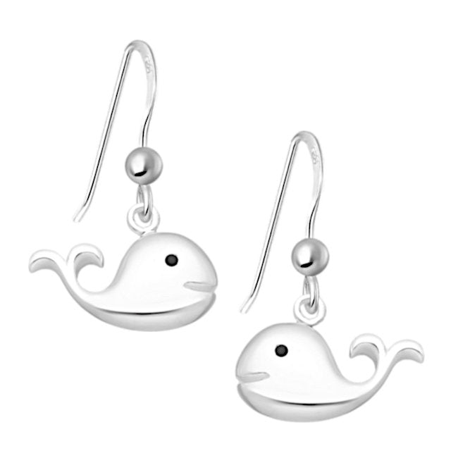 Whale Sterling Silver hook Earrings