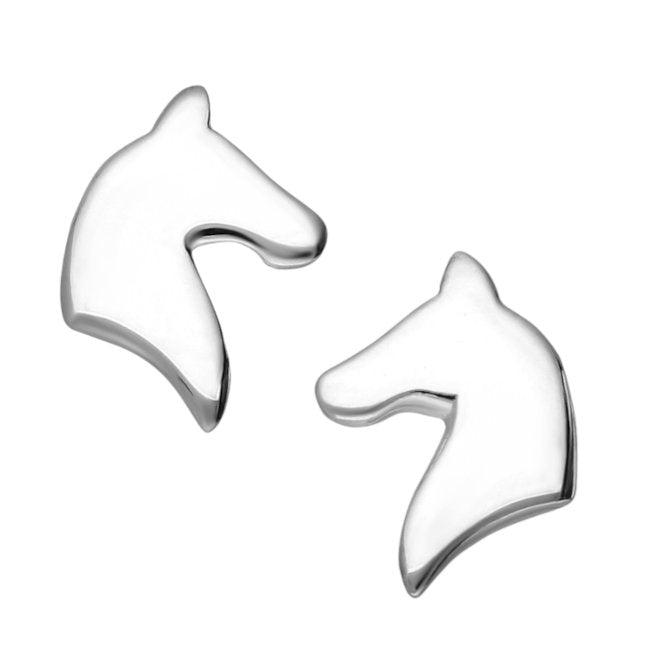 Horse Head Sterling Silver push-back Earrings