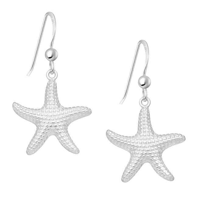 Starfish Sterling Silver hook Earrings