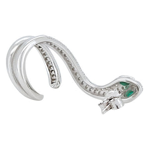 Snake Sterling Silver push-back Ear Cuffs with Cubic Zirconia viewed from the back