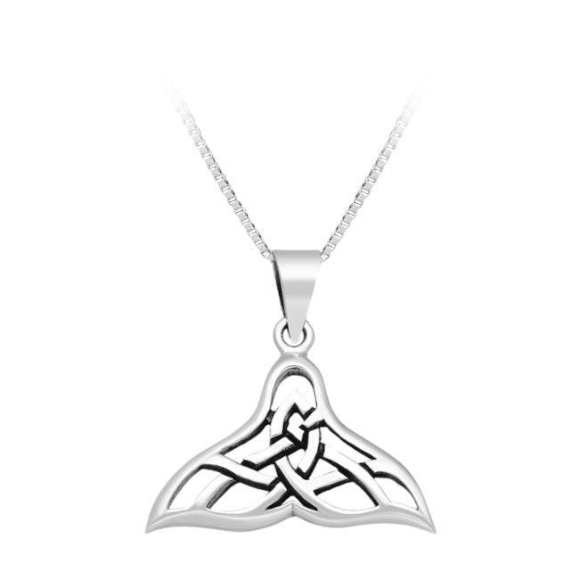 Whale Tail Celtic Knotwork Sterling Silver Pendant