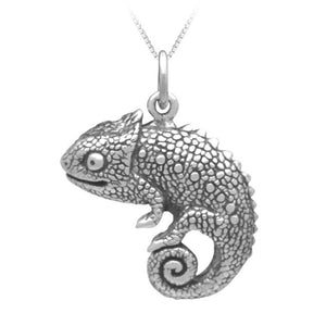 Chameleon Sterling Silver Charm Pendant