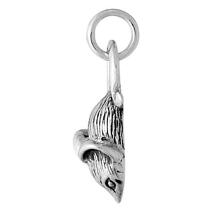 Mouse Sterling Silver Charm Pendant side view