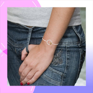 Bee & Honeycomb Sterling Silver Bangle modelled