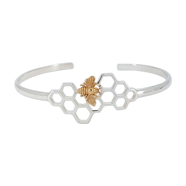 Bee & Honeycomb Cuff Bangle