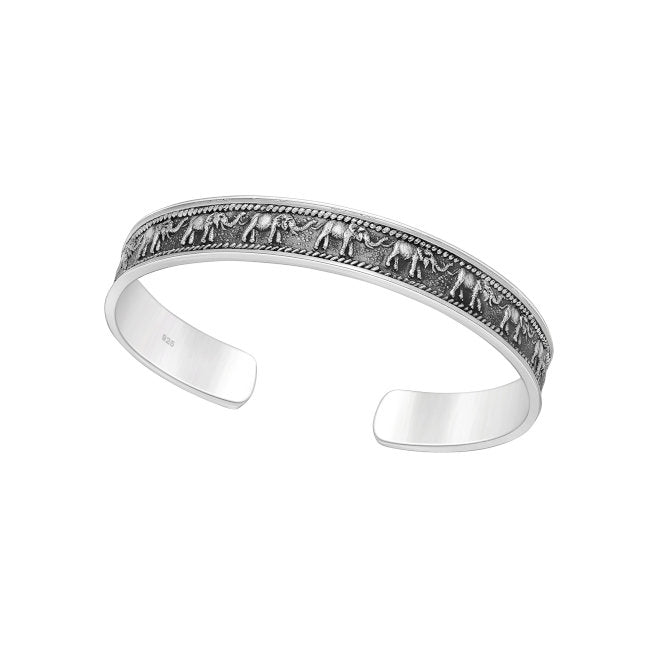 Elephant Sterling Silver Cuff