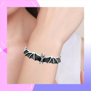 Bat Sterling Silver Cuff modelled