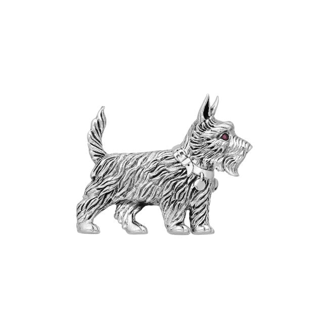Scottish Terrier Sterling Silver Pin with Cubic Zirconia