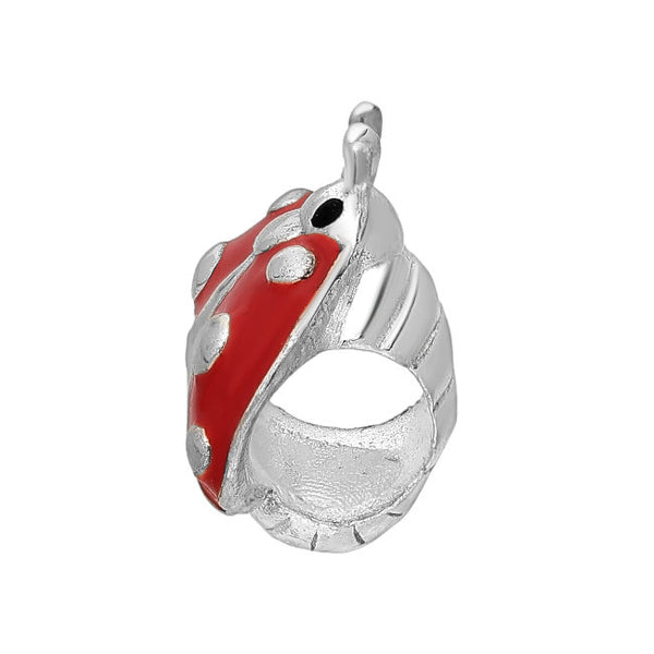 Ladybug Sterling Silver and Enamels bead Charm - Julmar 4 Her
