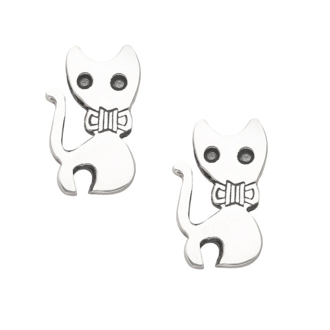 Cat Sterling Silver push-back Earrings