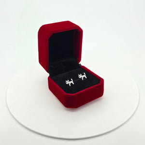 Cat Sterling Silver stud Earrings presented in a gift box