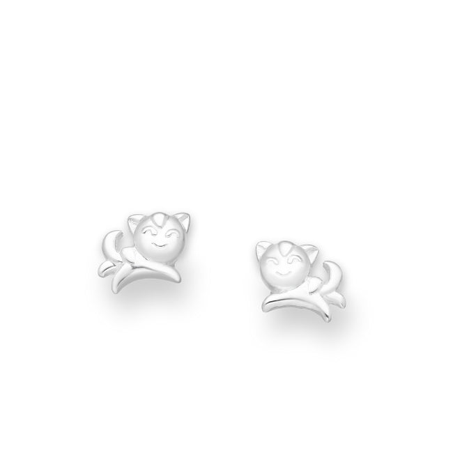 Cat Sterling Silver Earrings