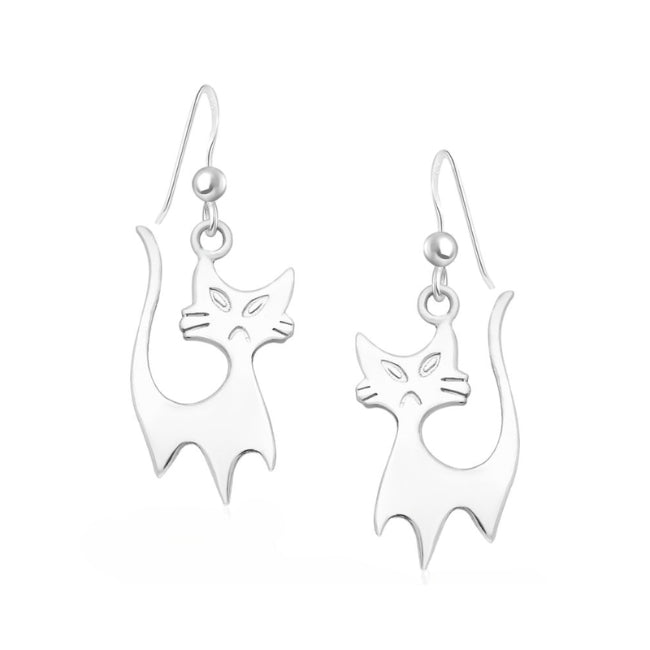 Siamese Cat Sterling Silver hook Earrings