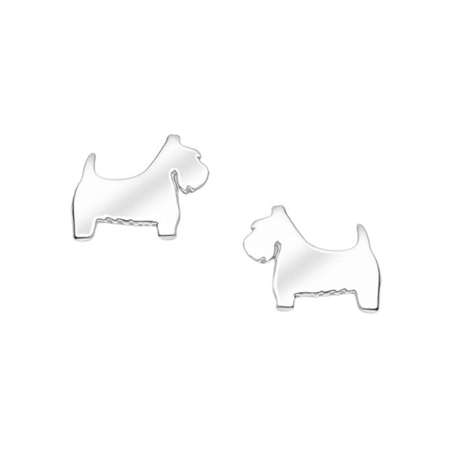 Scottish Terrier Dog Sterling Silver push-back Earrings