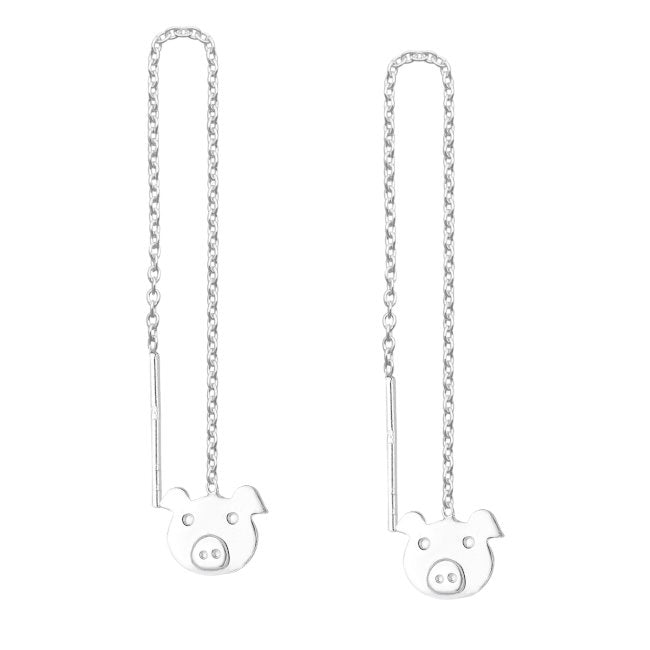Pig threader Earrings in Sterling Silver