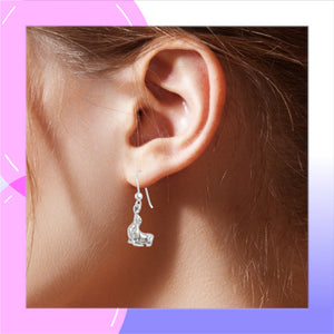 Sea Lion Sterling Silver dangle Earrings modelled