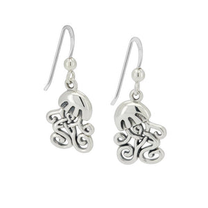 Jellyfish Celtic Knotwork Tentacles Sterling Silver dangle Earrings