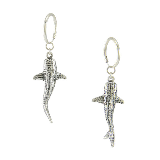 Whale Shark Sterling Silver hoop Earrings