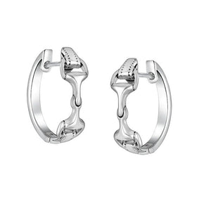 Snaffle Bit Sterling Silver Hoop Earrings
