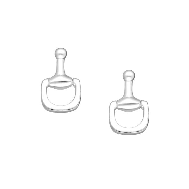 Horse Snaffle bit Sterling Silver push-back Earrings