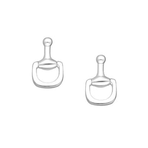 Horse Snaffle bit Sterling Silver push-back Earrings