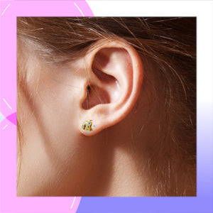 Fish & Starfish Asymmetrical Sterling Silver plated push-back Earrings with Enamel modelled