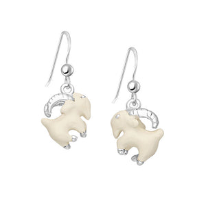 Goat Sterling Silver hook Earrings with Enamels