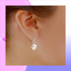 Goat Sterling Silver hook Earrings with Enamels modelled