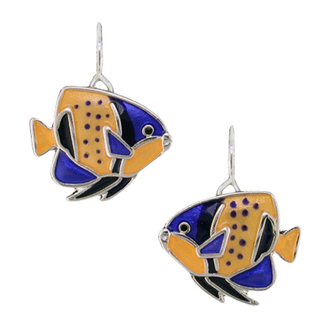 Enamel Fish Hook Earrings