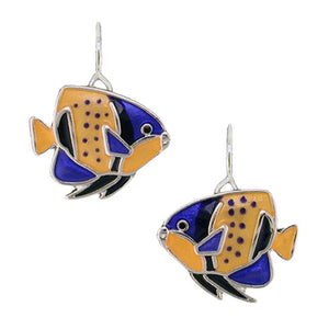 Angelfish Majesty Sterling Silver plated hook Earrings with Enamel