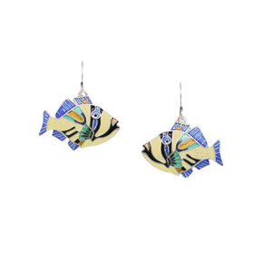 Triggerfish Sterling Silver plated hook Earrings