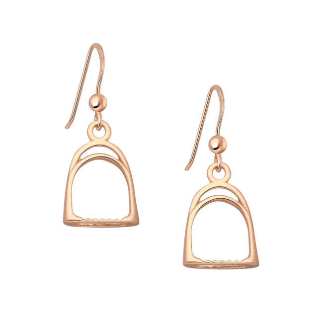 Stirrup Rose Gold & Sterling Silver dangle Earrings