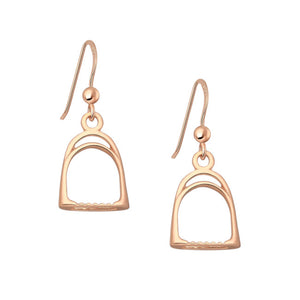 Stirrup Sterling Silver hook Earrings with Pink Gold