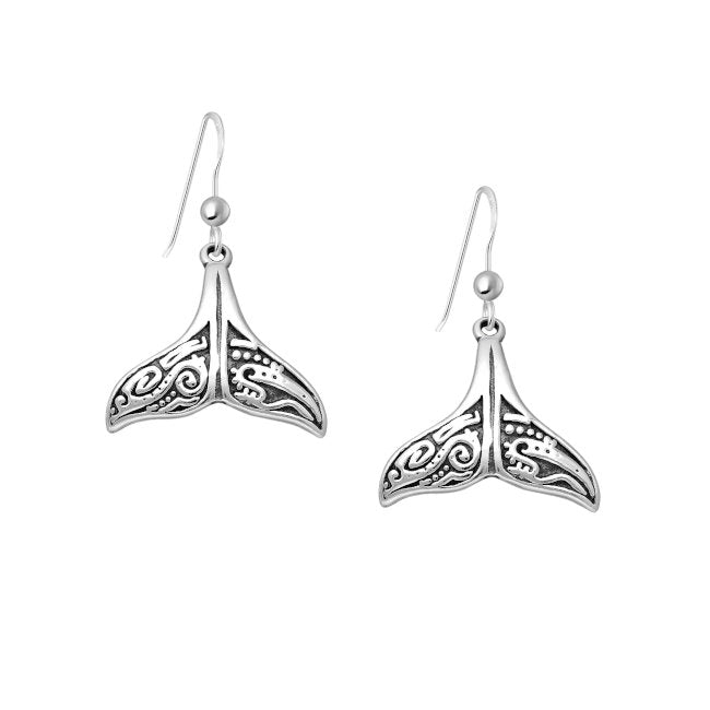 Whale Tail Sterling Silver hook Earrings