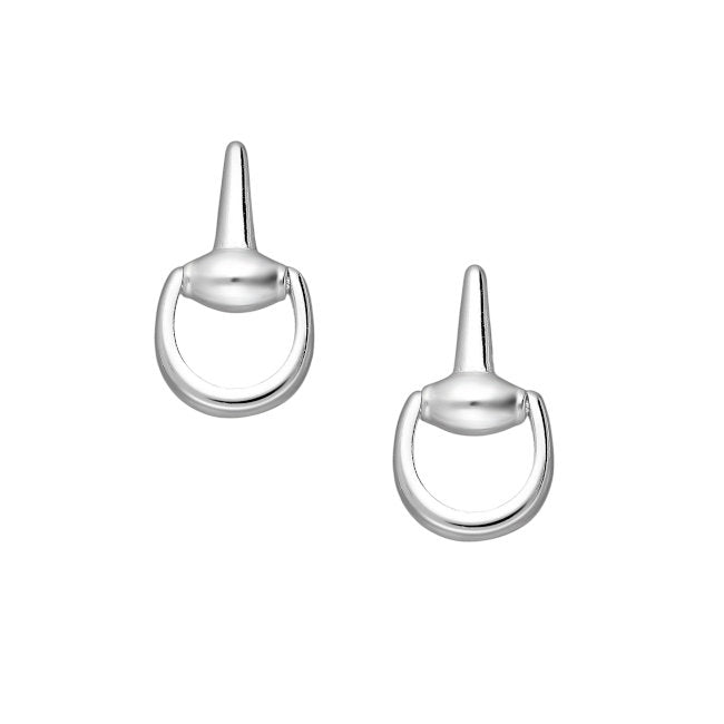 Horse Snaffle bit Sterling Silver push-back Earrings