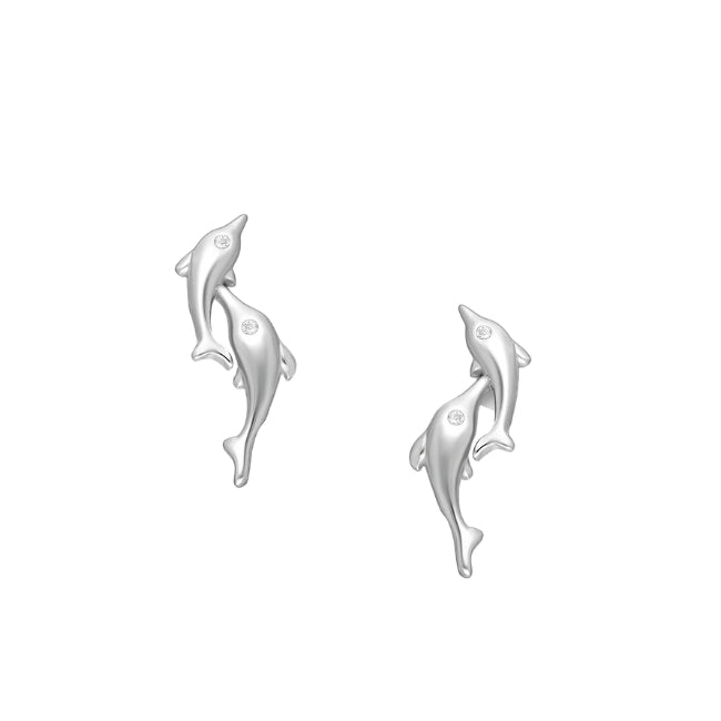 Dolphin Twins Sterling Silver Earrings