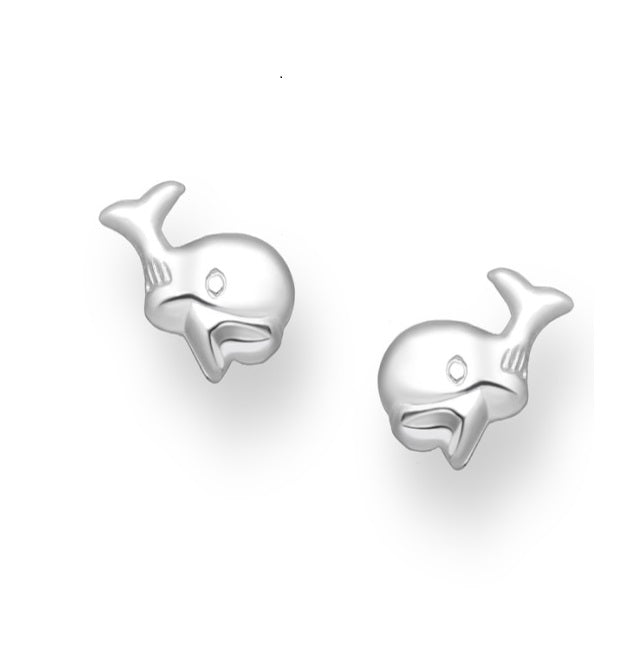 Whale Sterling Silver stud Earrings