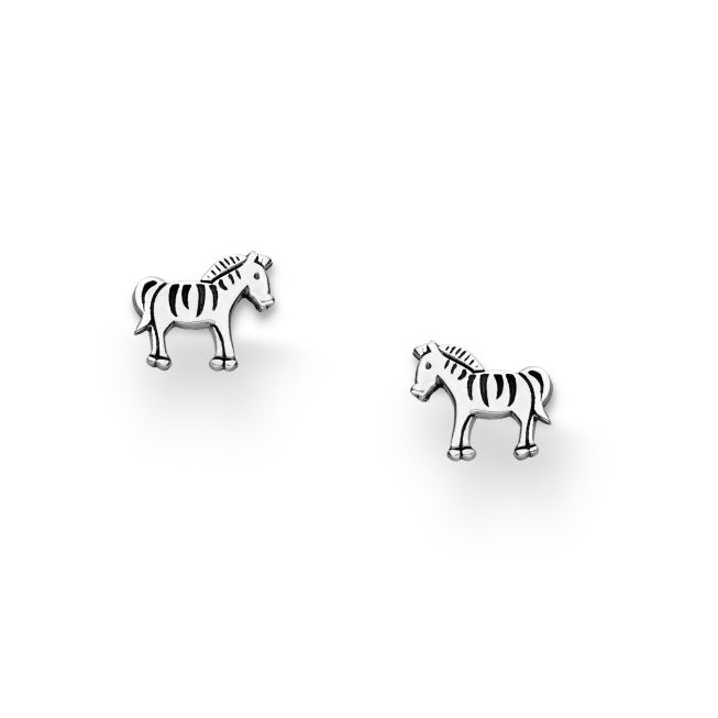 Zebra Sterling Silver stud Earrings