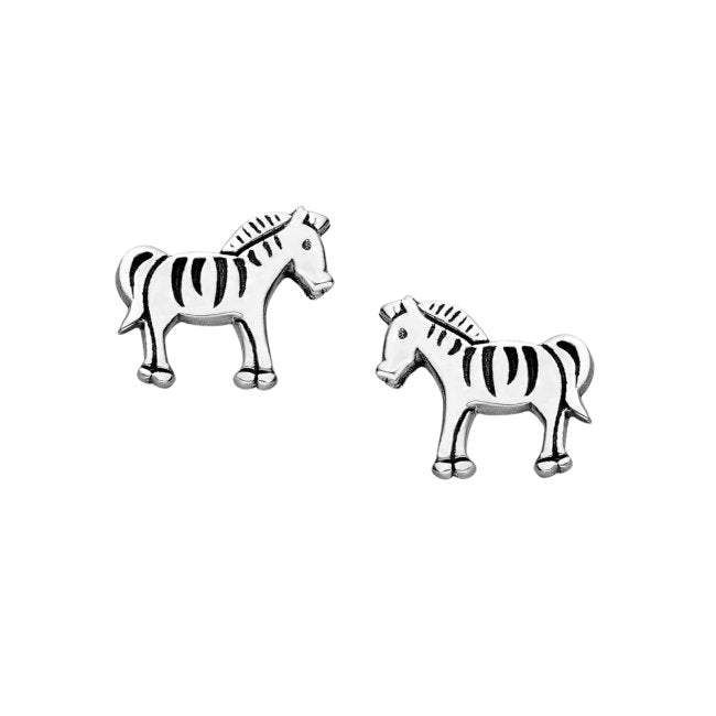 Zebra Sterling Silver stud Earrings