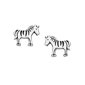 Zebra Sterling Silver stud Earrings
