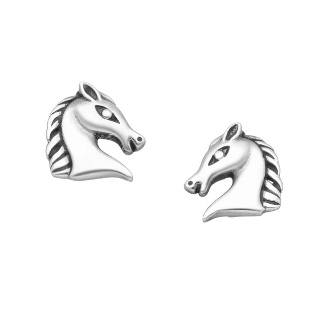Horse Head Sterling Silver stud Earrings